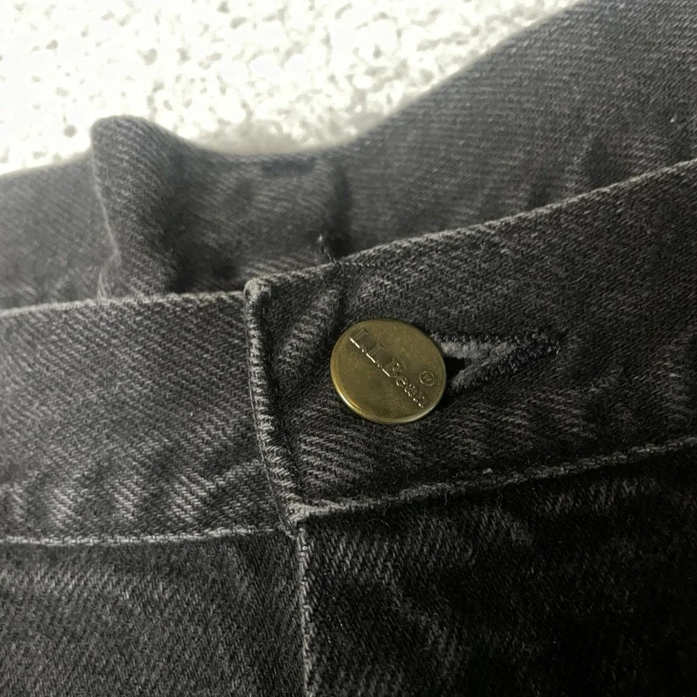 Vintage LL Bean Jeans Mens 40x30 Black Denim Straight Leg Mid Rise Made In USA